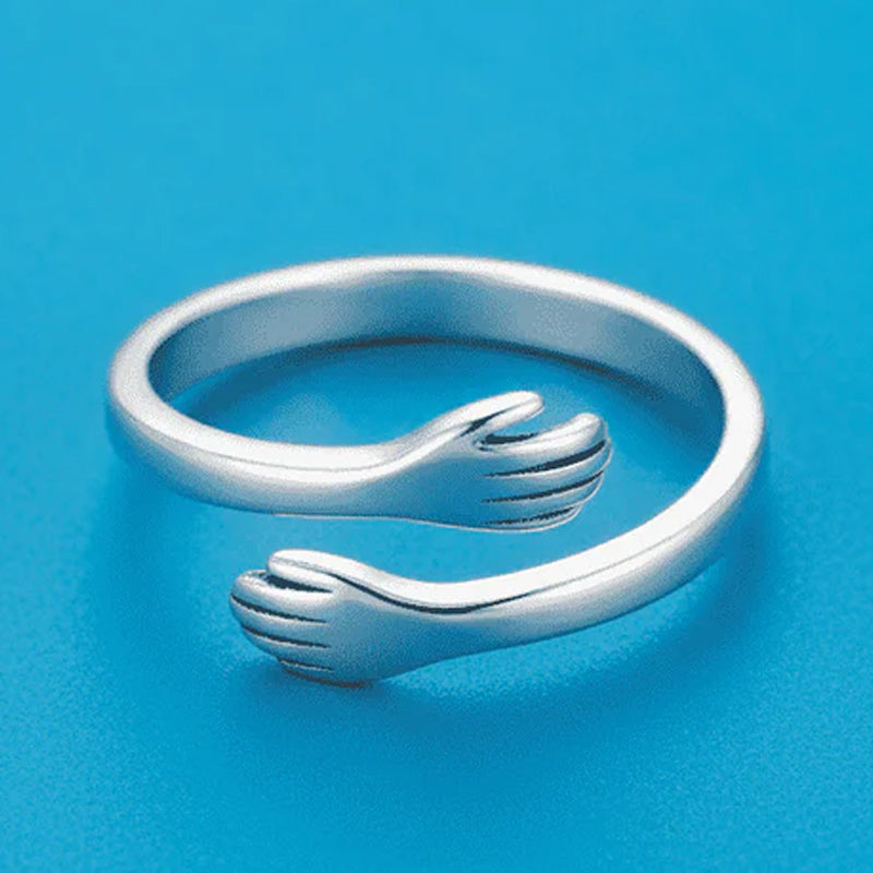 Hug Rings Cuff Wrap Around Hand Love and Gold Plated CZ Studded Infinity & Heart Shaped Stacking Bracelet Combo for Women