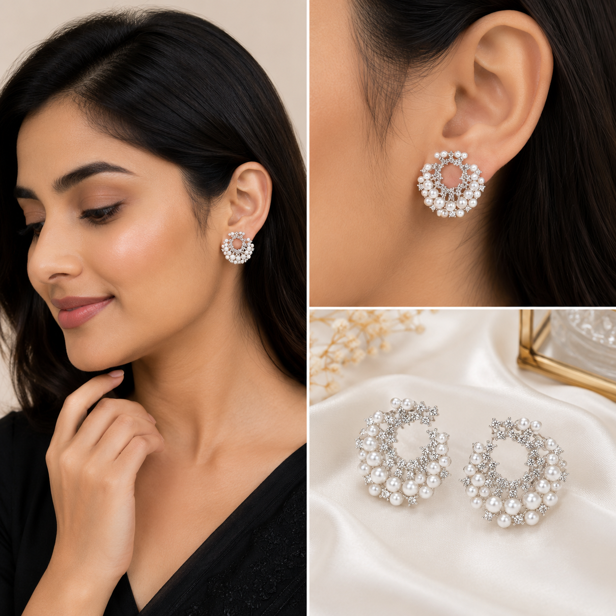 Vintage-Inspired Pearl Circle Earrings | Elegant Occasion Wear