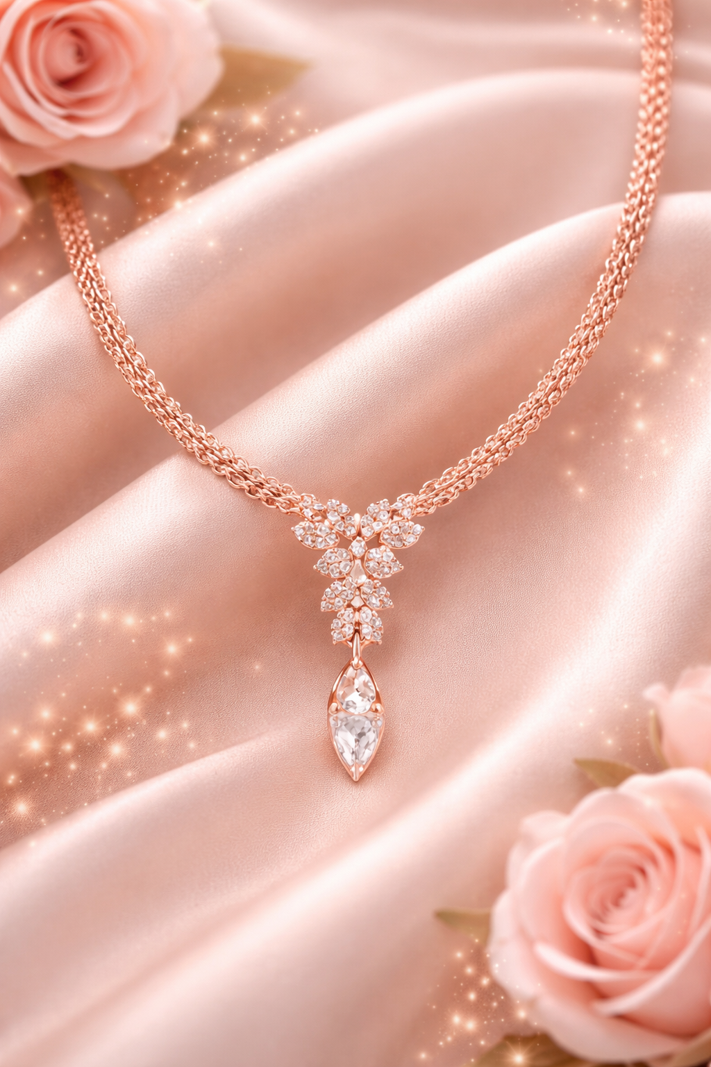 Heartfall Crystal Drop Necklace
