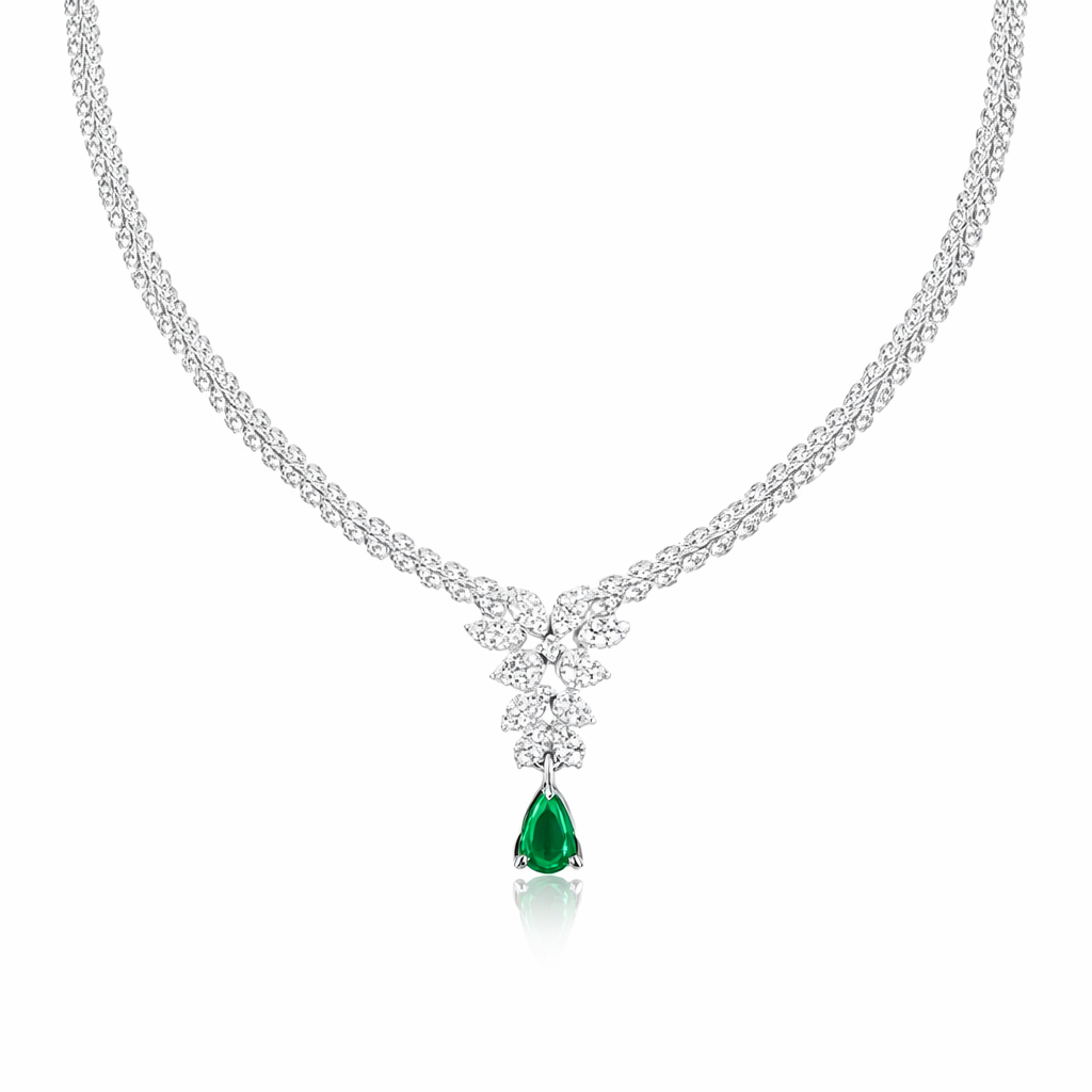 Opulent Green Crystal Necklace