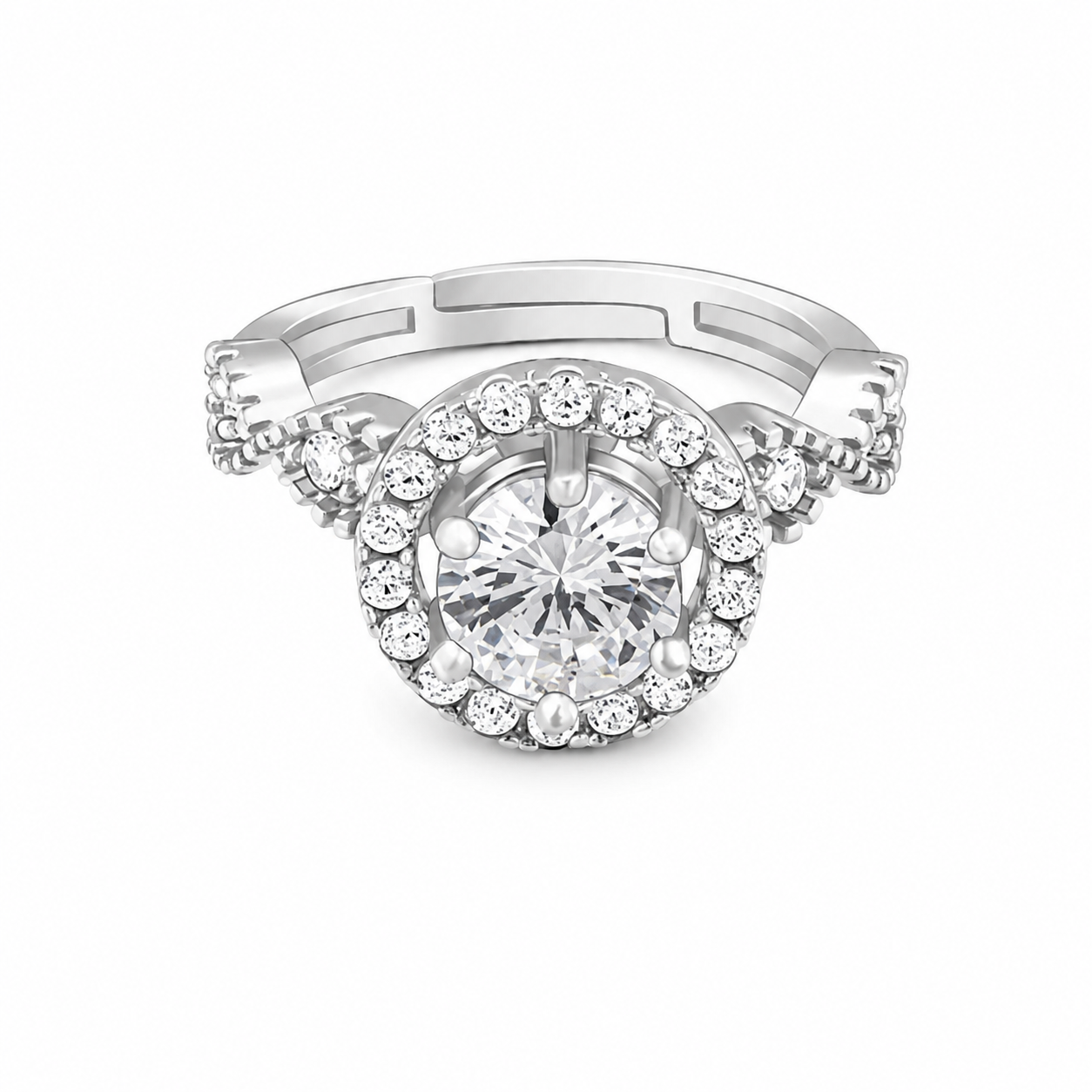 White Plated Sparkling Finger Ring | Premium Party & Daily Wear Jewelry
