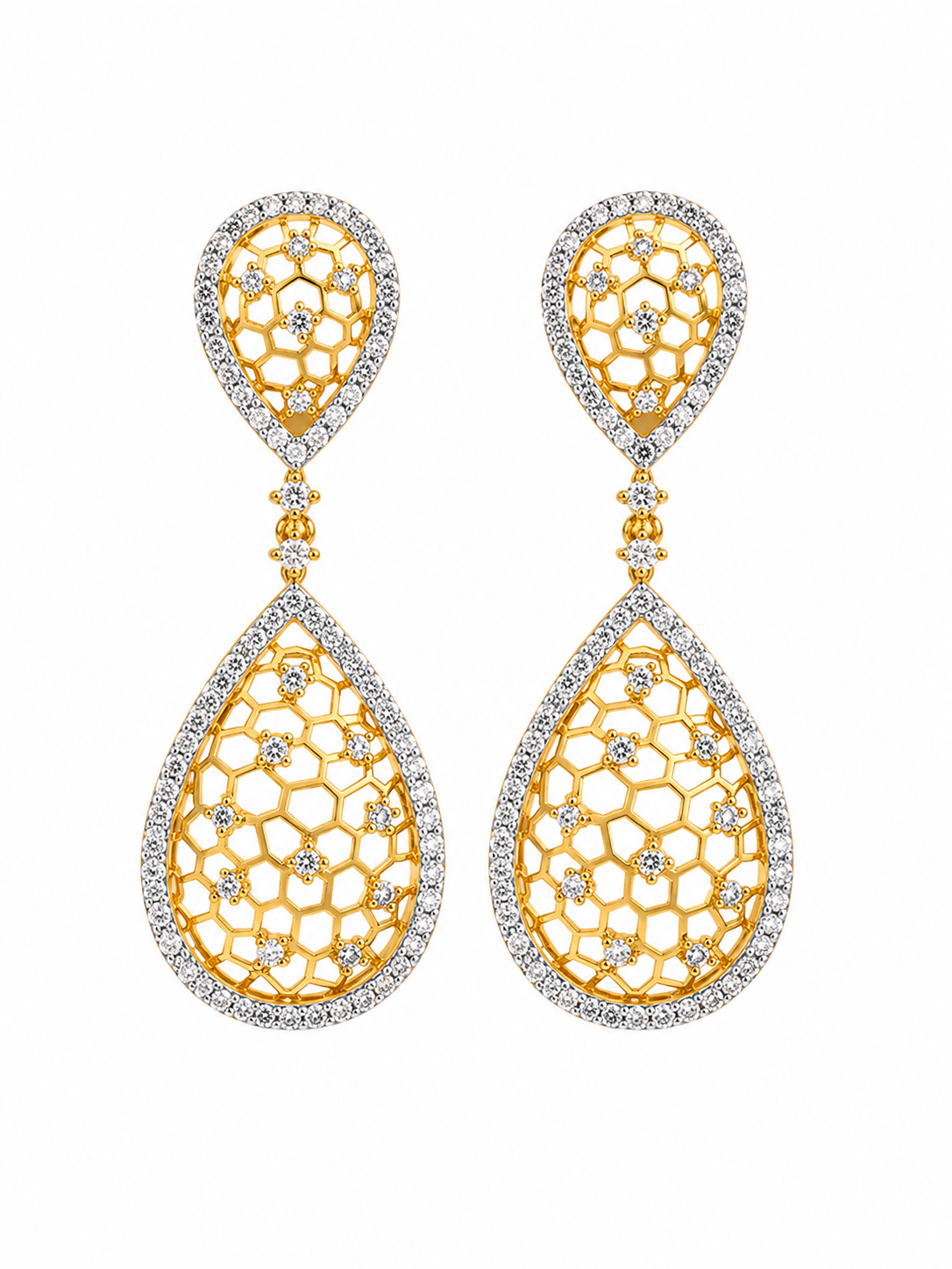 Gold-Plated Filigree Dome Jhumka Earrings