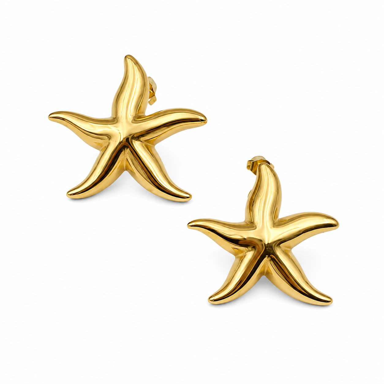 Trendy Boho Geometric Starfish Ear Clips Earring Embellished Asymmetrical Stud Earrings