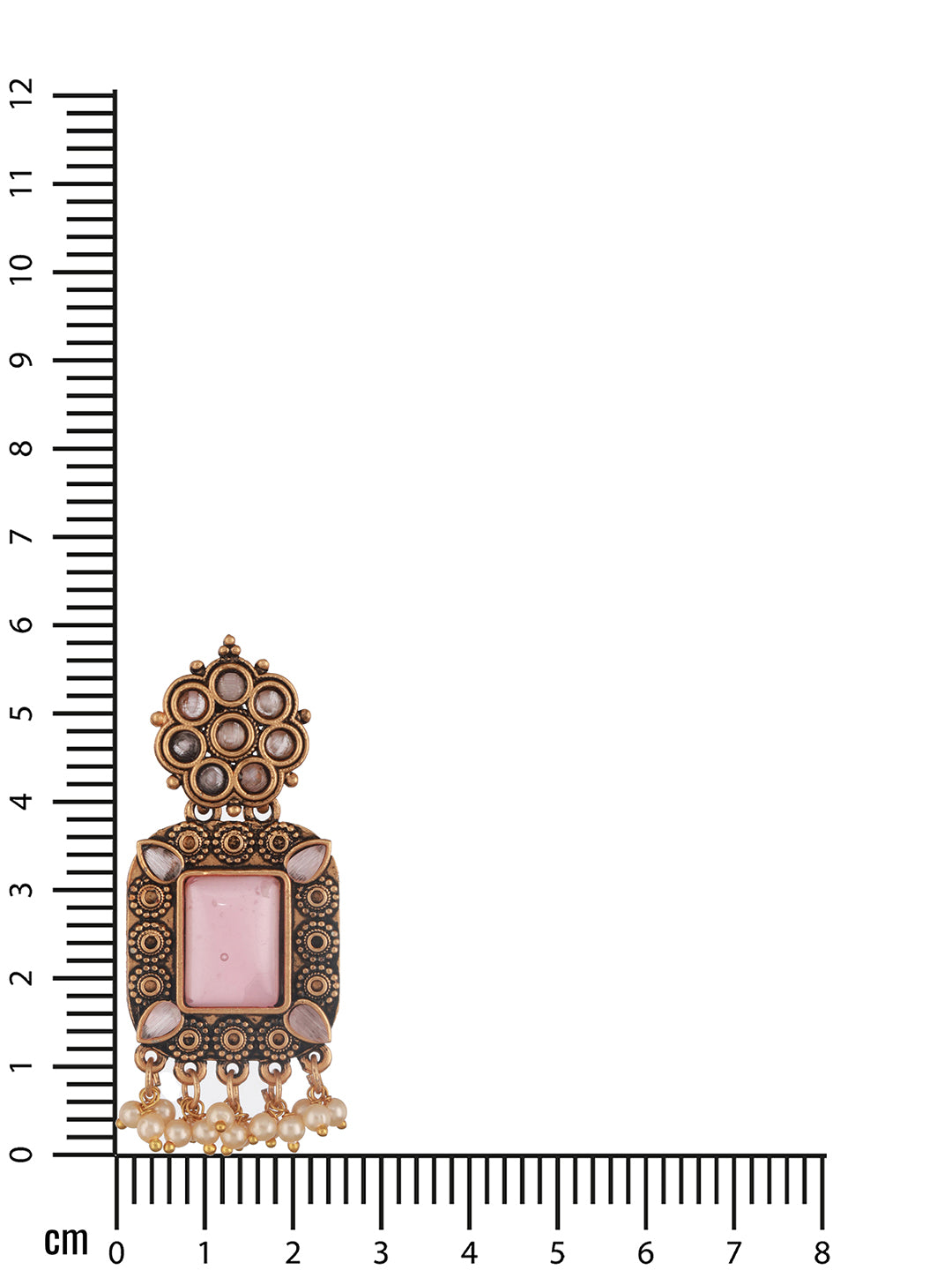 Jazz and Sizzle Gold-Plated Pink Stones-Studded & Beaded Drop Earrings