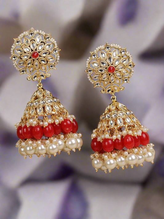 Jazz And Sizzle Kundan Studded Gold Plated Earrings