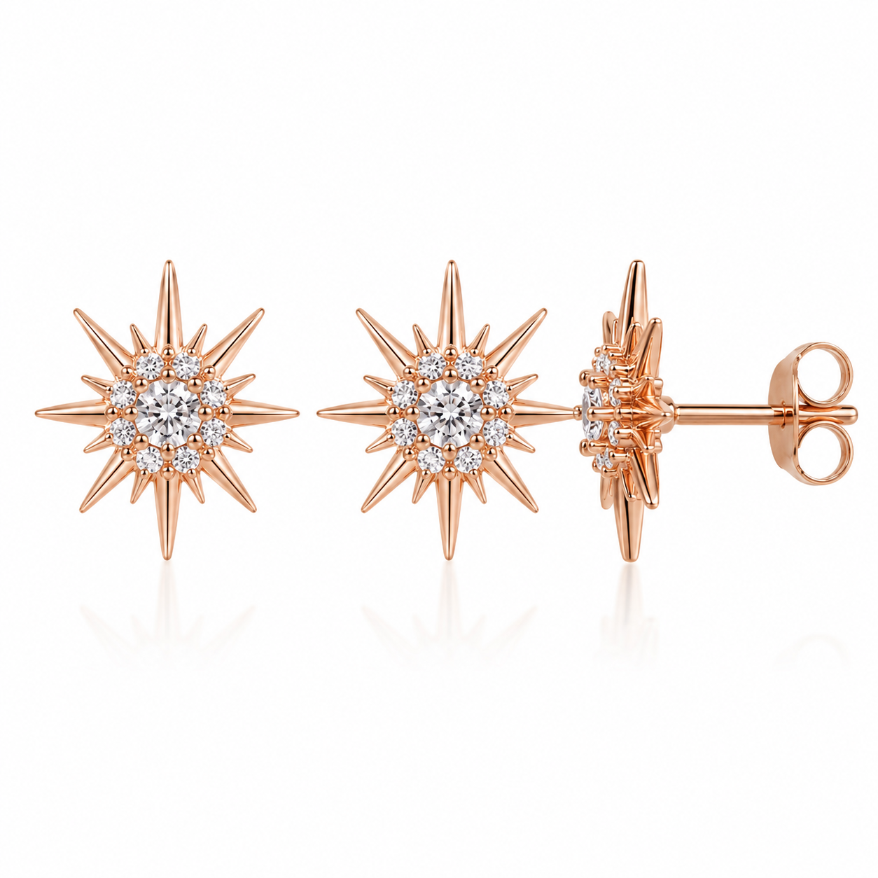 Starlight Bloom Rose Gold Earrings