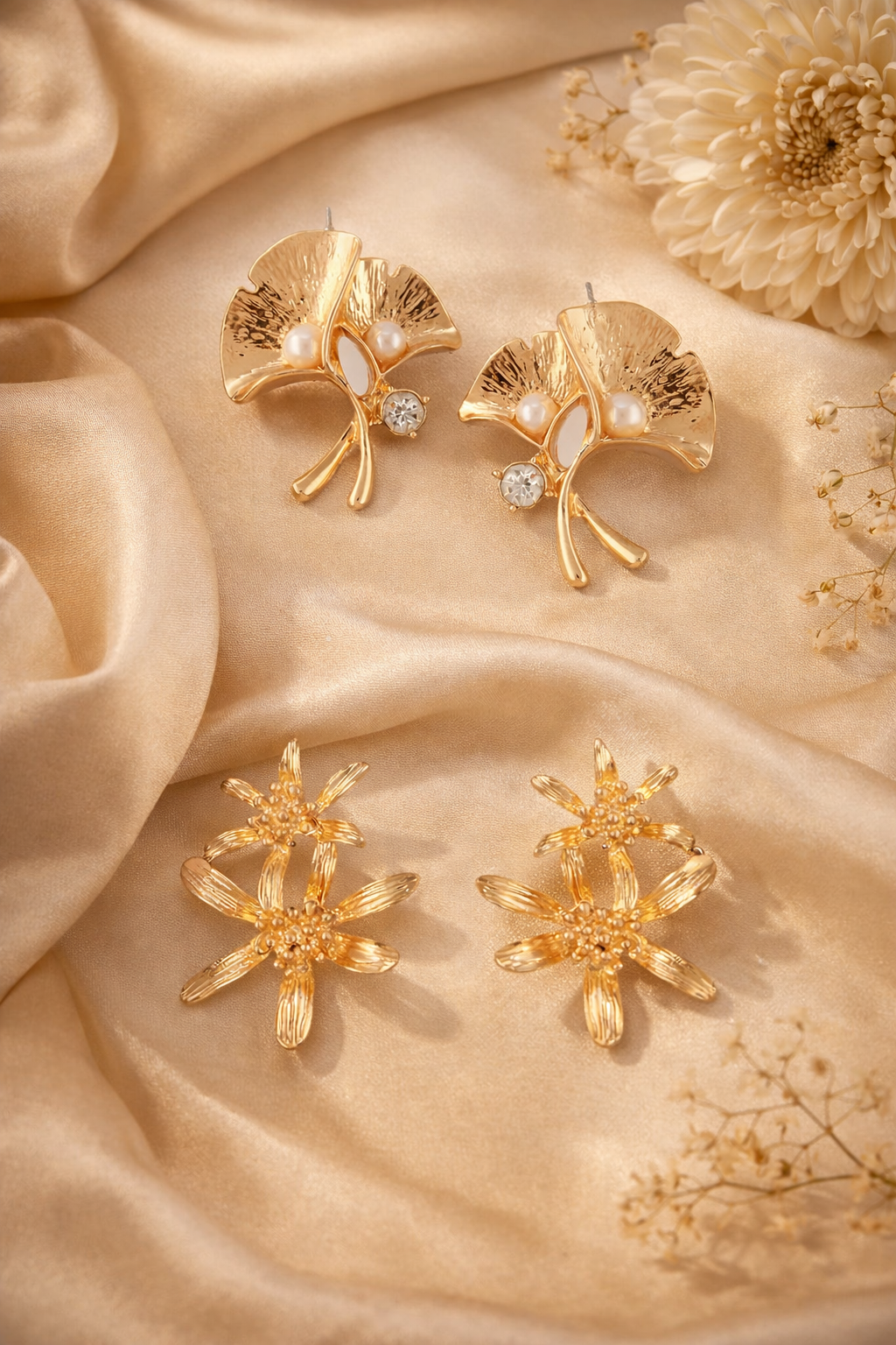 Jazz And Sizzle Elegant Leaf Design Statement Earrings  Lightweight Party & Festive Wear Jewellery