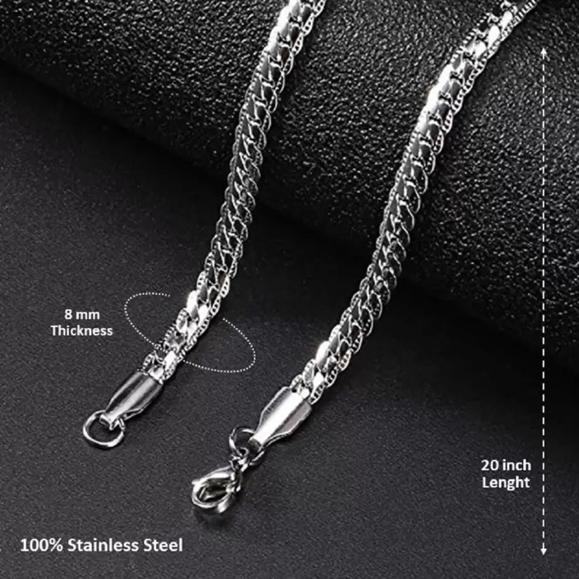 Exquisite 5MM Full Side Necklace in Silver Fashionable