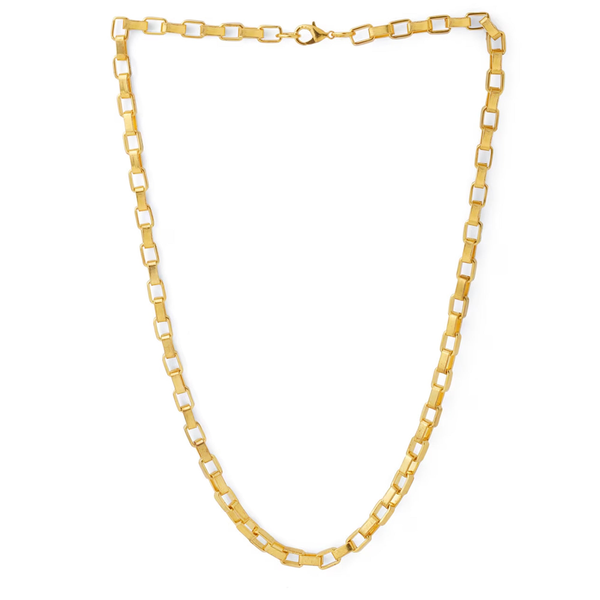DAICY 18kgp Chain Necklace Box Chain Brief Necklace for Men Niche Design Box