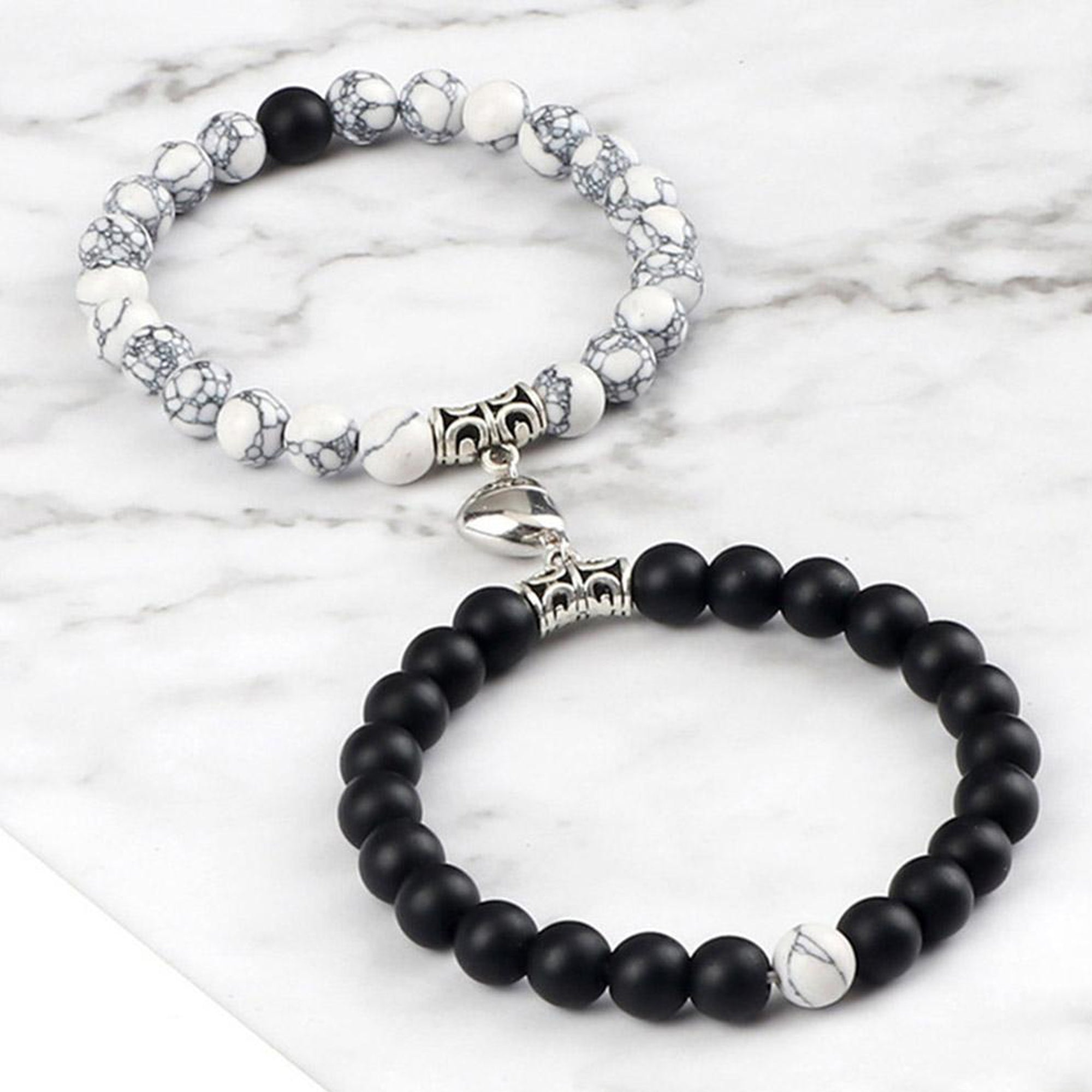 Jazz And Sizzle Silver & Black -Tone Chain Bracelet Set for Gifting