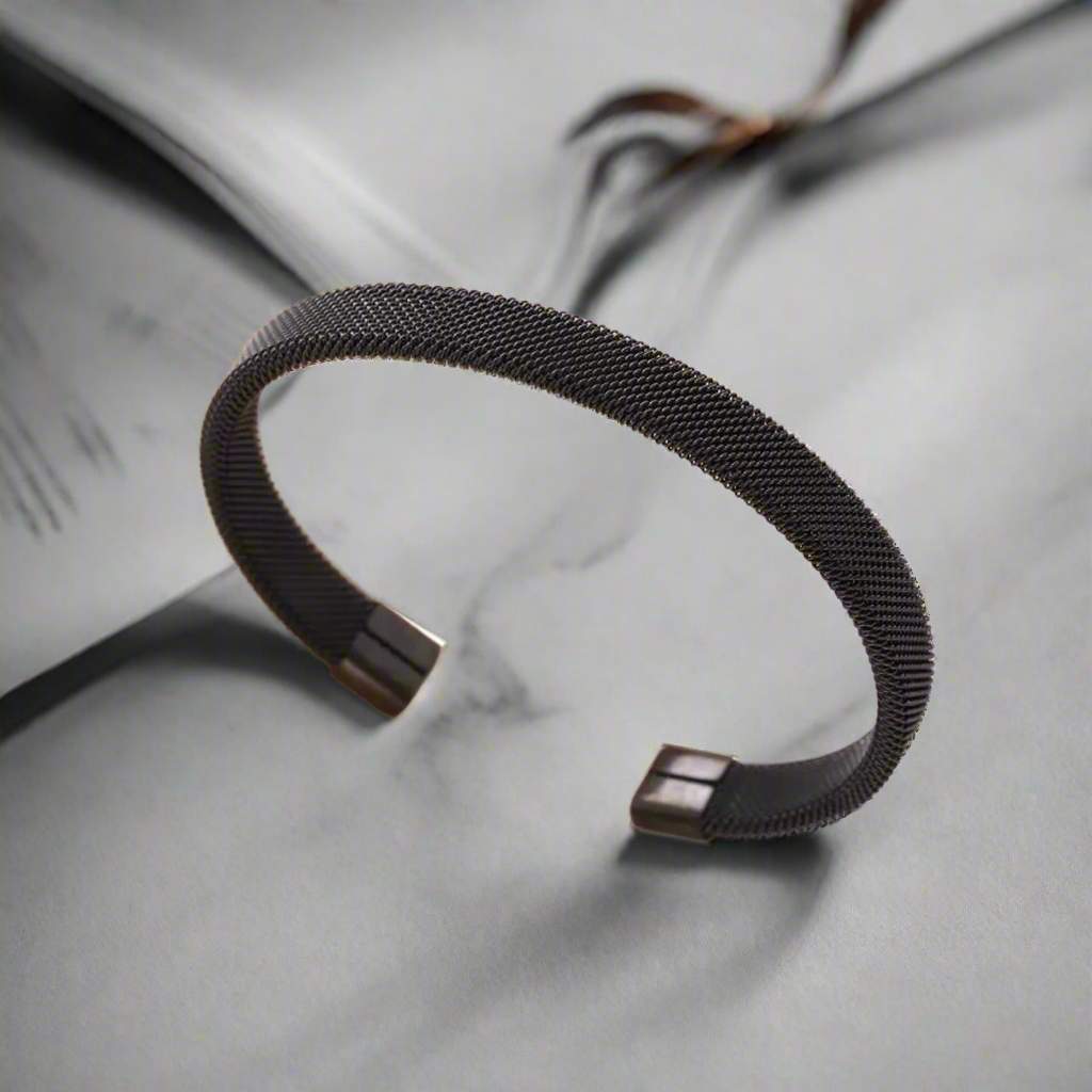 Jazz and Sizzle Men Black-Plated Kada Bracelet