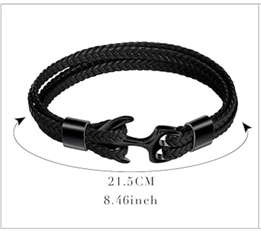 Jazz and Sizzle Men Leather Wraparound Bracelet