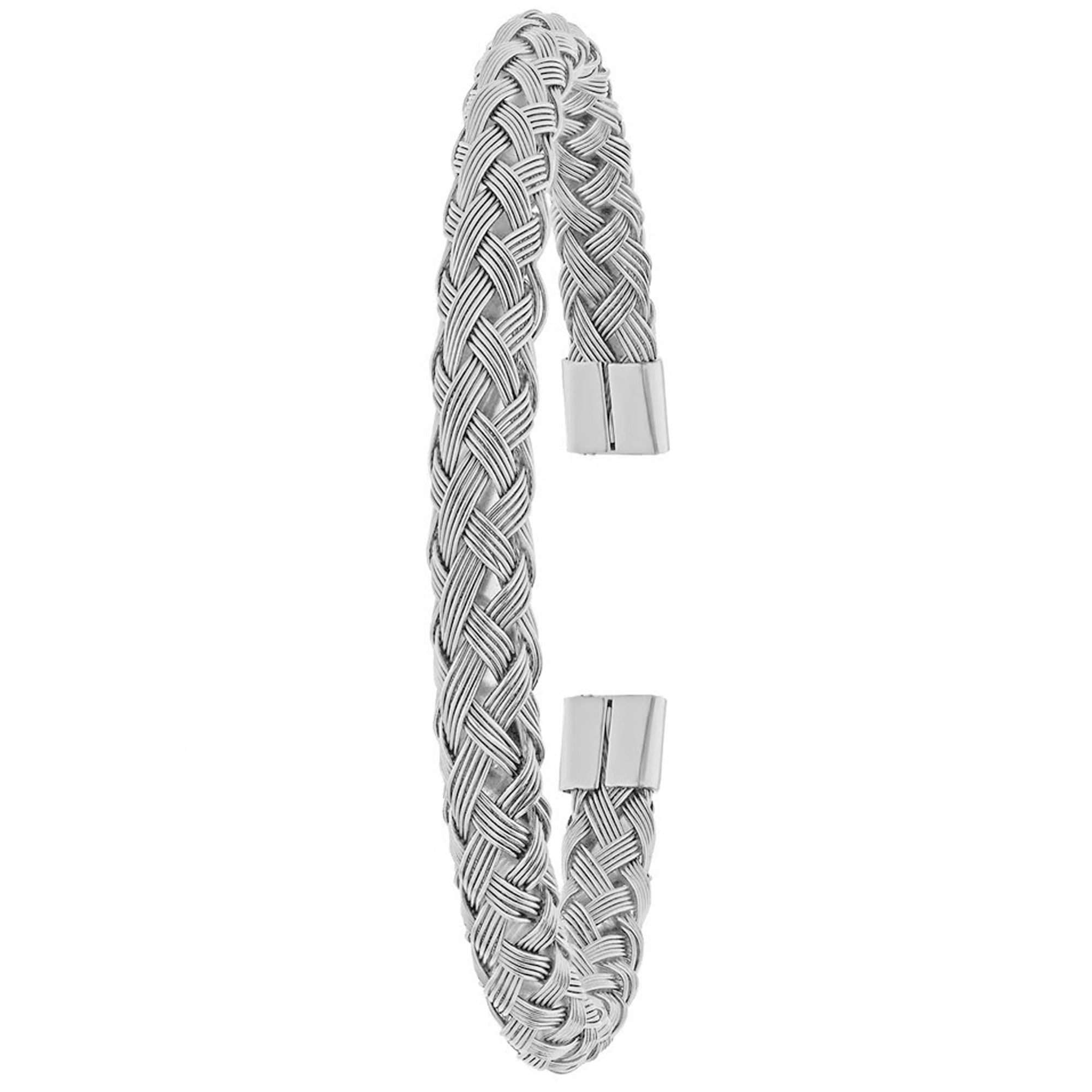 Jazz and Sizzle Men Silver Plated Textured Kada Bracelet