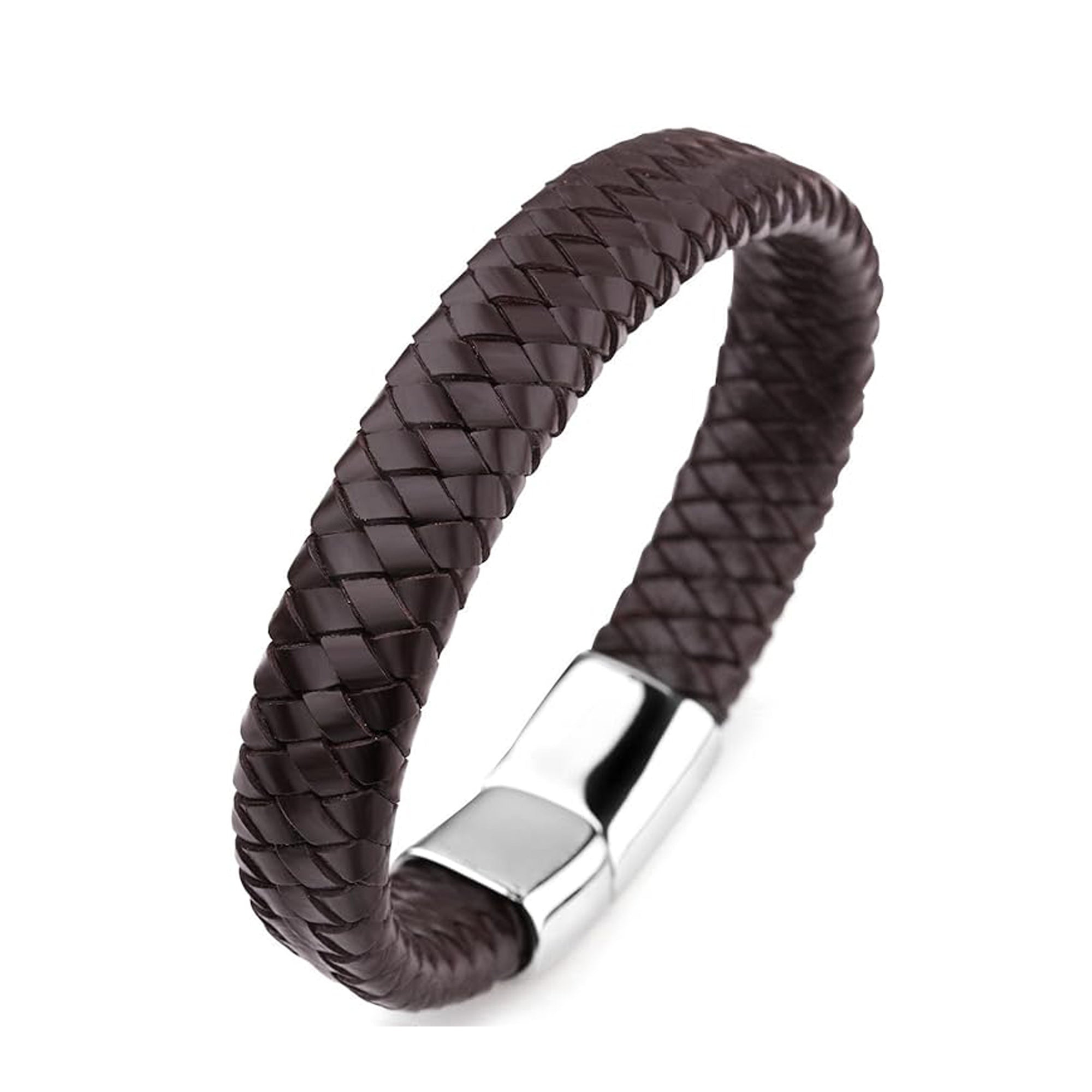Jazz and Sizzle Men Leather Textured Wraparound Bracelet