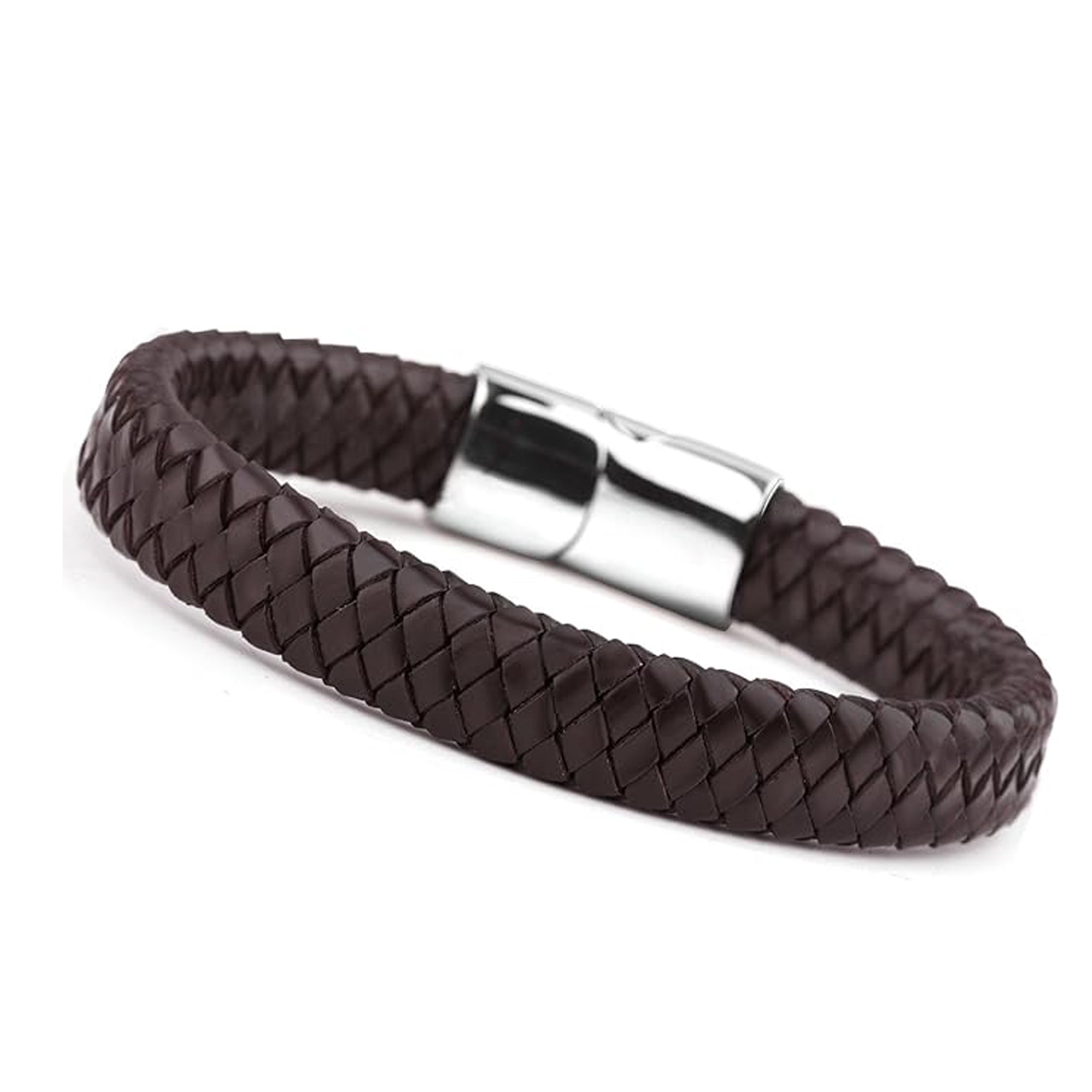 Jazz and Sizzle Men Leather Textured Wraparound Bracelet