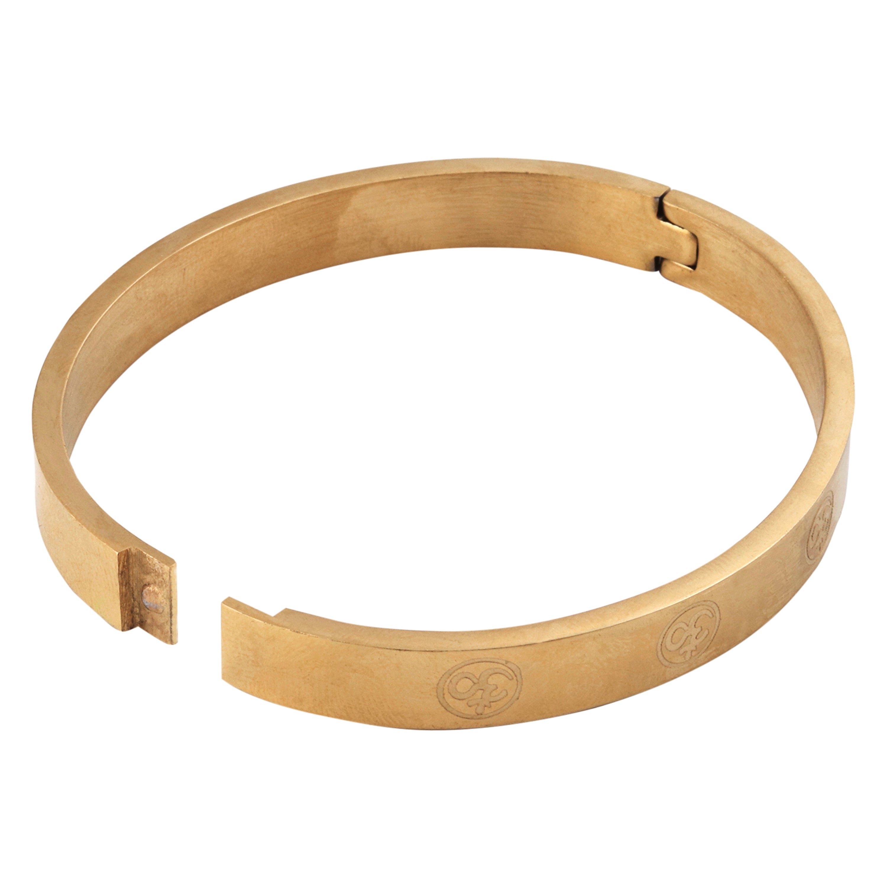 Jazz and Sizzle Men Temple Gold-Plated Kada Bracelet