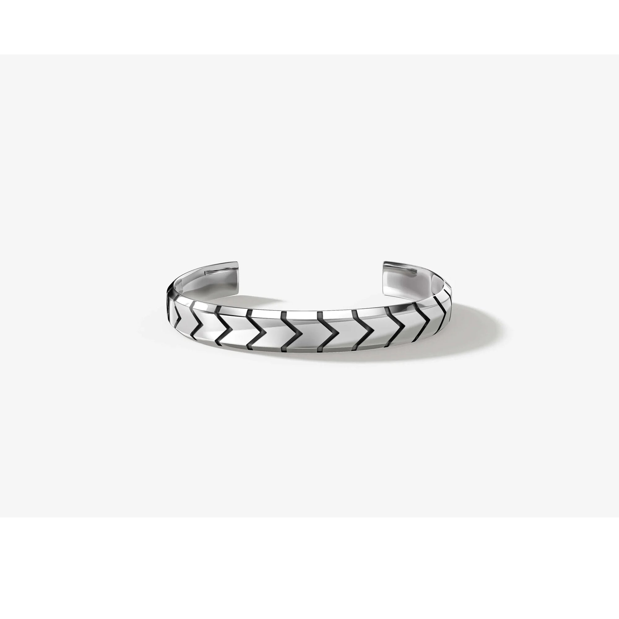 Jazz and Sizzle Men Silver-Plated Textured Cuff Bracelet
