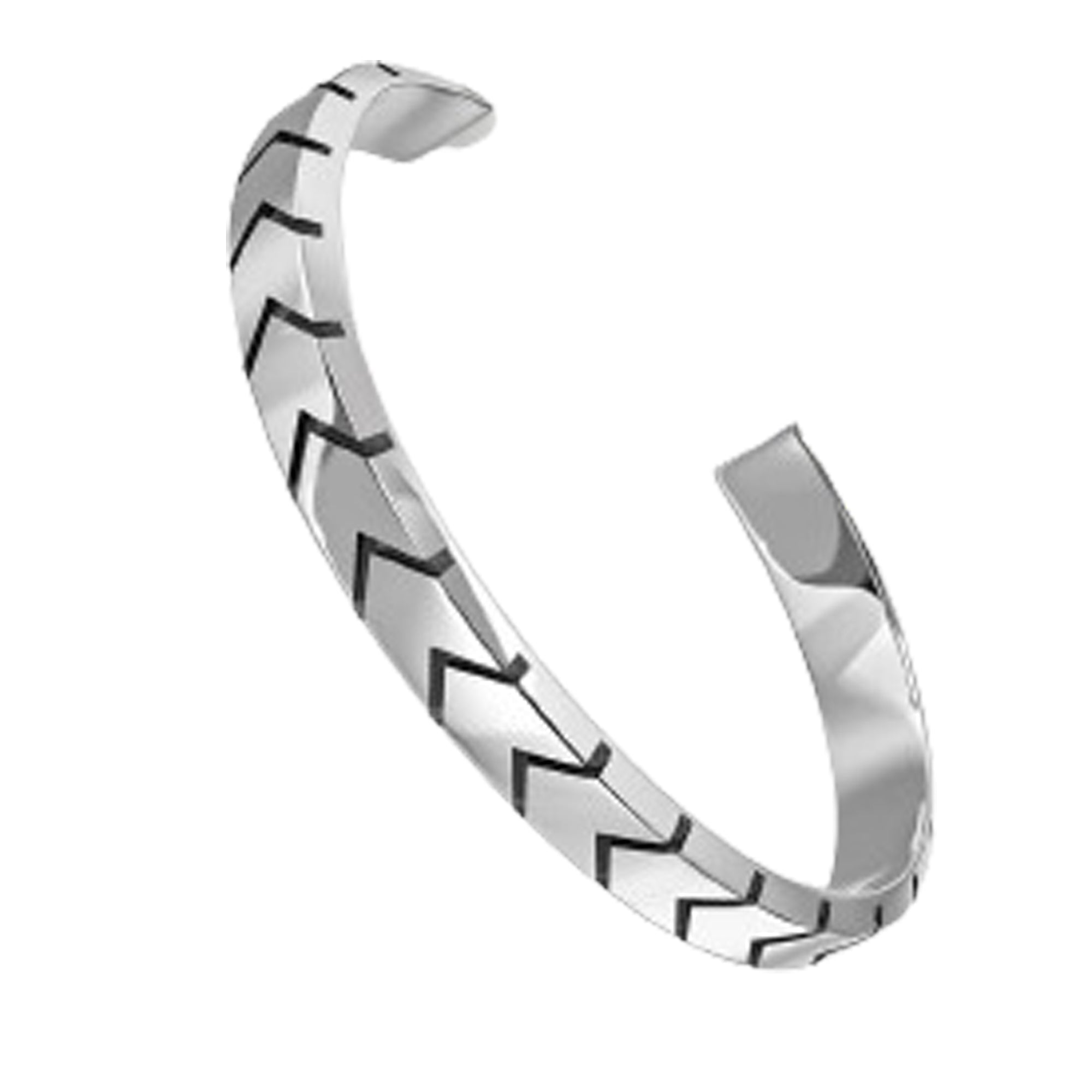 Jazz and Sizzle Men Silver-Plated Textured Cuff Bracelet