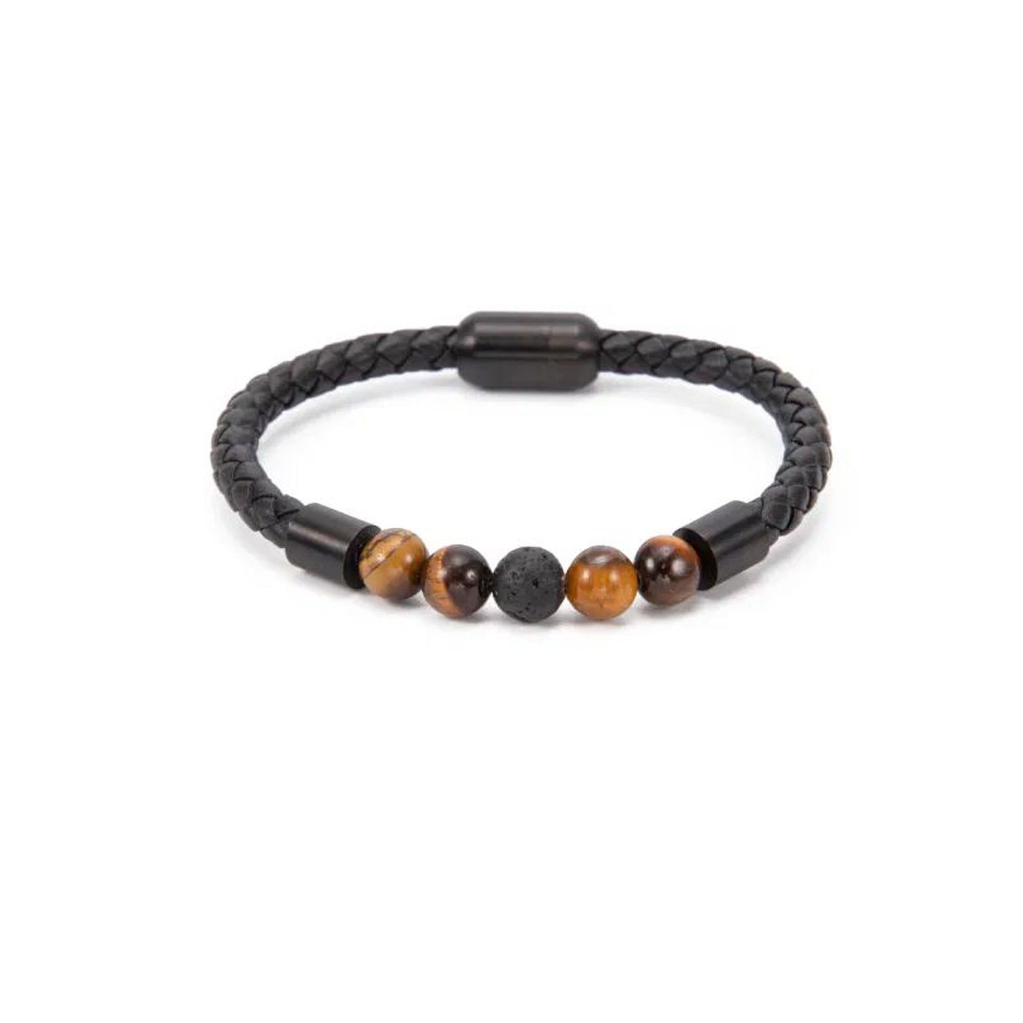 Jazz and Sizzle Men Leather & Beaded Wraparound Bracelet