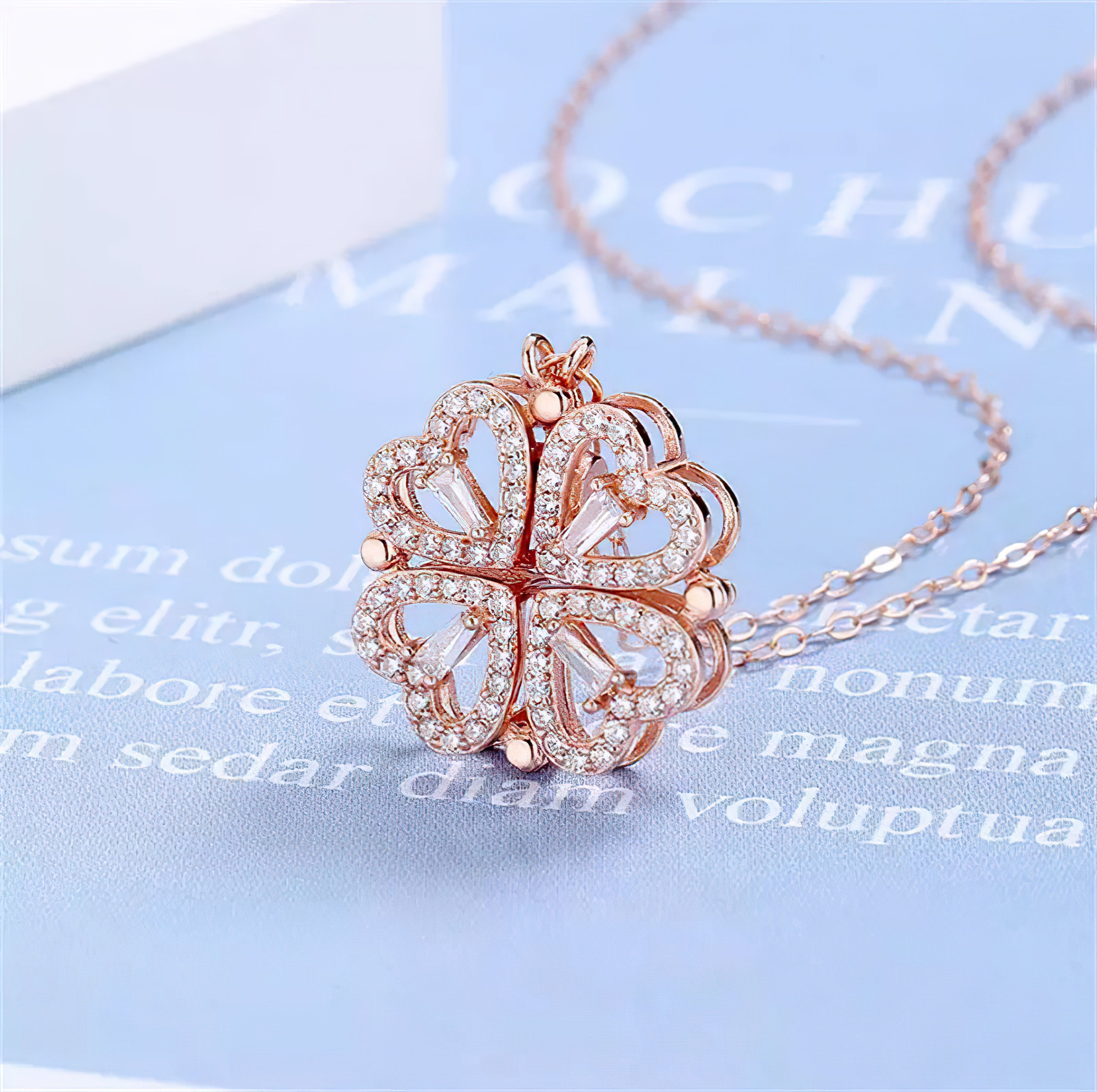 Jazz And Sizzle Stainless Steel Rose Gold Plated Heart Shaped Pendent Chain Necklace for Valentines Gift