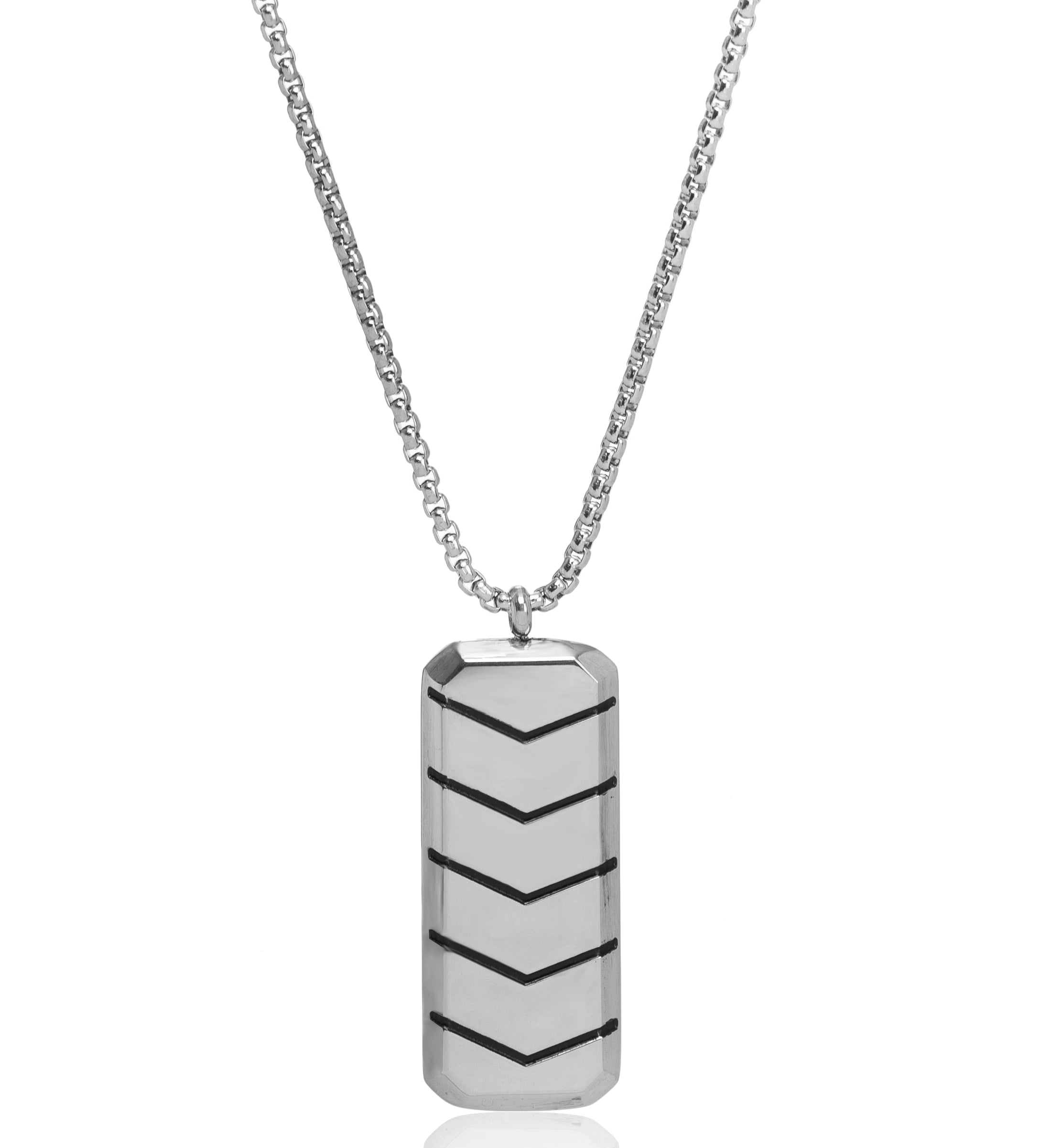 Jazz And Sizzle 18 KT Silver Plated Textured Chain For Men