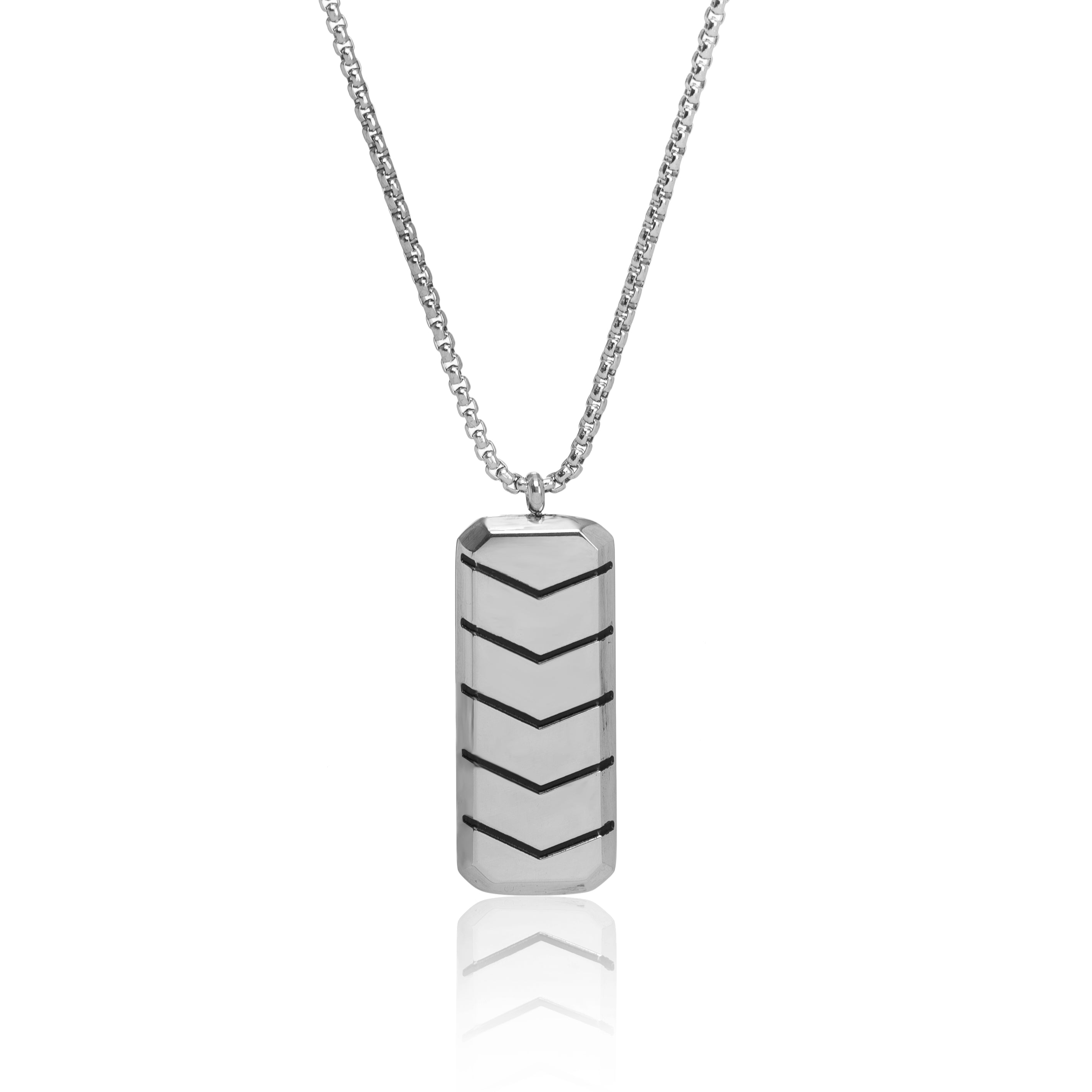 Jazz And Sizzle 18 KT Silver Plated Textured Chain For Men