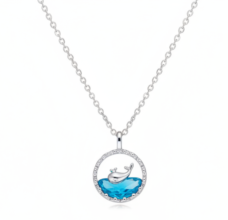 Jazz and Sizzle Silver Plated Stainless Steel Ocean Chain Necklace