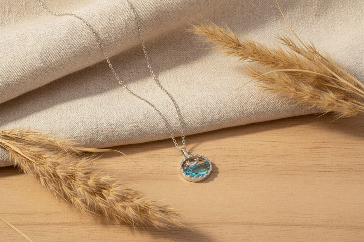 Jazz and Sizzle Silver Plated Stainless Steel Ocean Chain Necklace