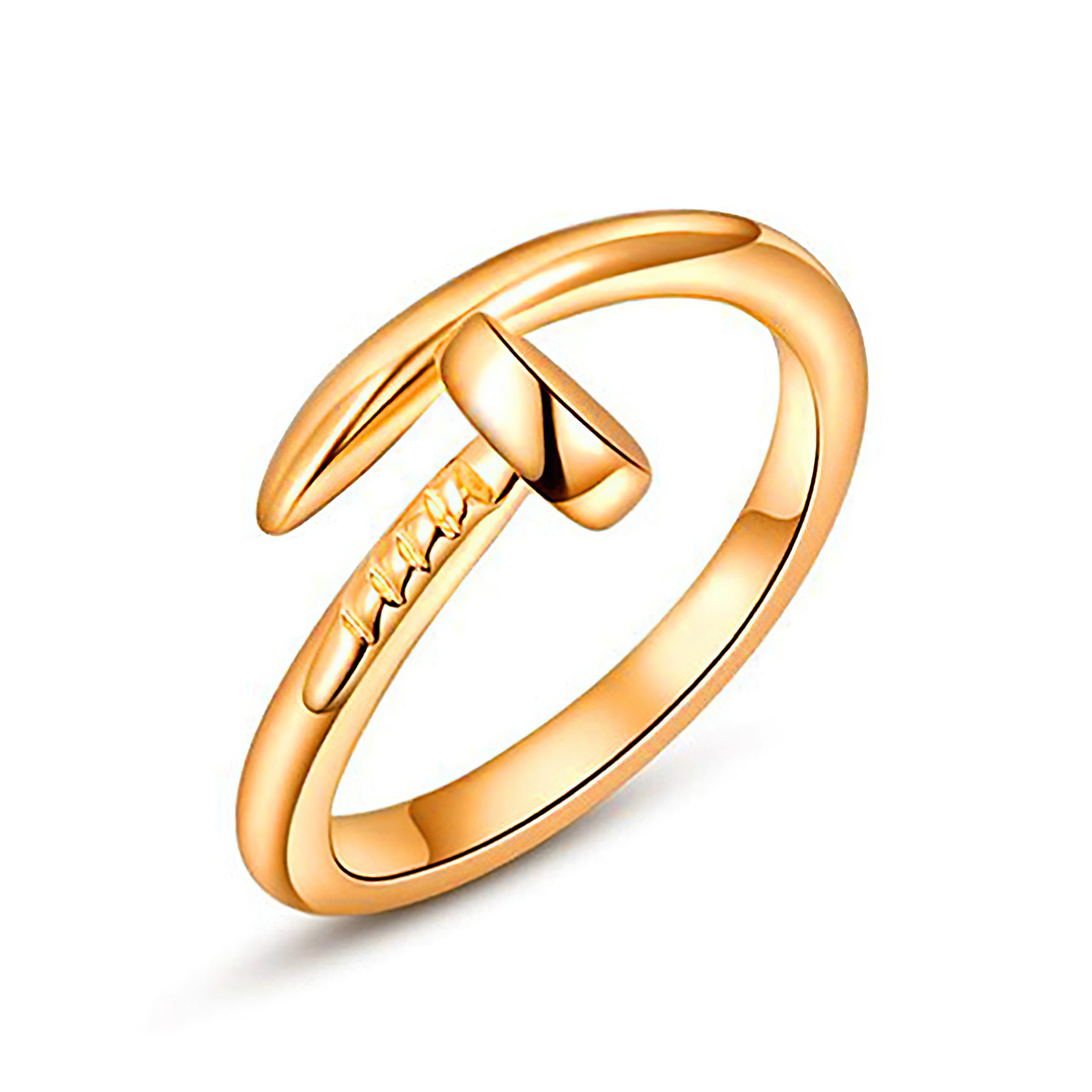 Jazz And Sizzle Set of 2 Gold Plated Zircon Studded Adjustable Couple Ring for Valentines Gift