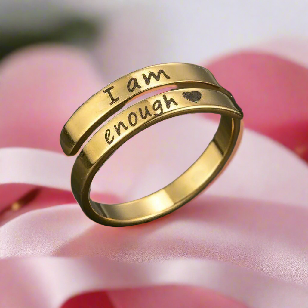 Jazz And Sizzle Gold Plated I am Enough Ring For Valentines Gift