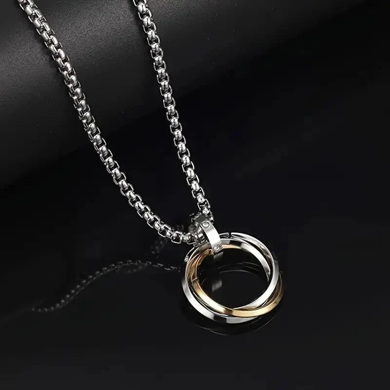 Jazz And Sizzle Trendy Interlocking a Versatile Hip-Hop Pendant Chain for Men Gold