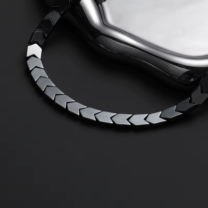 New Design Hematite Beads Short Chains Mens Necklace