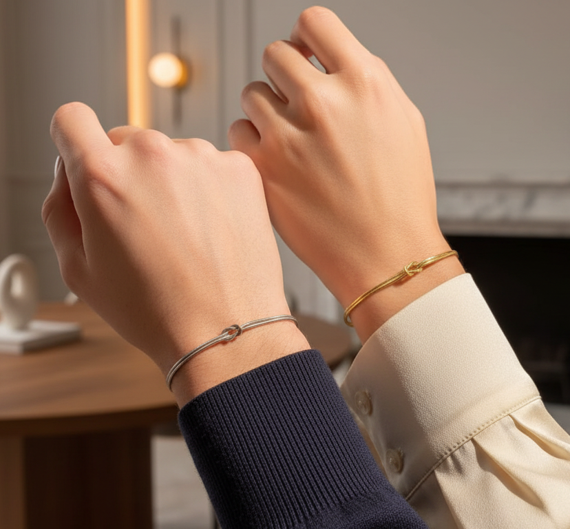Minimalist Adjustable Gold & Silver-Tone Bracelet for Men & Women
