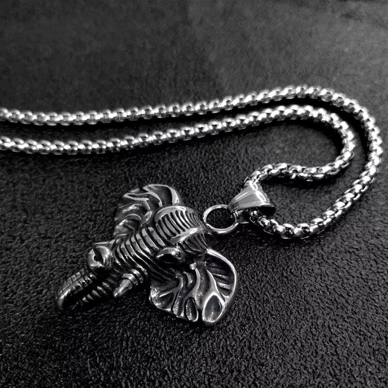 High Quality Wholesale Ivory Head Jewelry Elephant Pendant Religious Evil Spirit Ivory Men Necklace