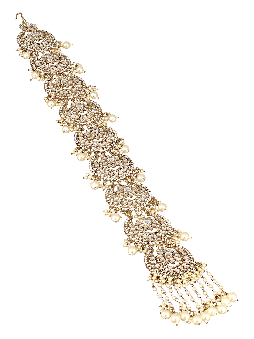 Kundan Studded & Pearl Beaded Embellished Choti Hair Accessories