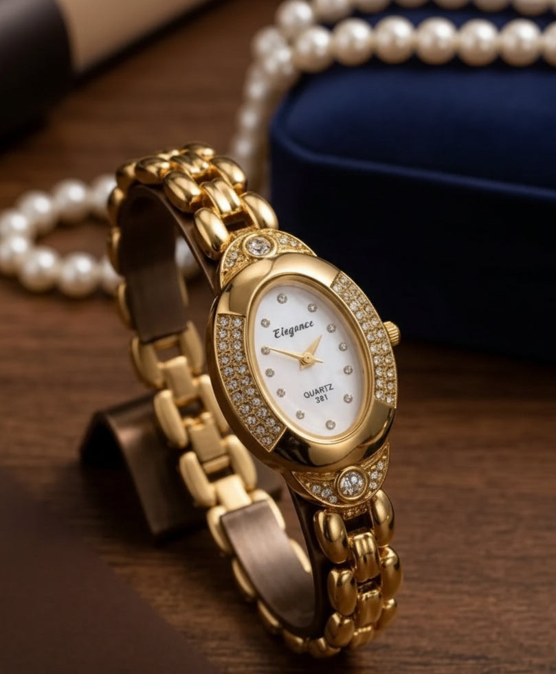 Jazz And Sizzle Vintage Emerald Green |Roman Number Dial, Quartz Movement, Waterproof, Luxury Metal Bezel (Copy)