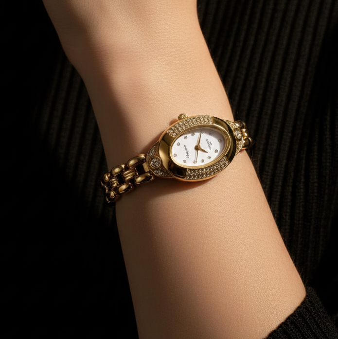 Jazz And Sizzle Vintage Emerald Green |Roman Number Dial, Quartz Movement, Waterproof, Luxury Metal Bezel (Copy)