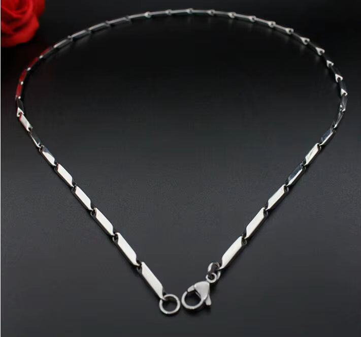 Jazz And Sizzle Silver-Titanium Plated Mens Seed Chain Fashion Necklace
