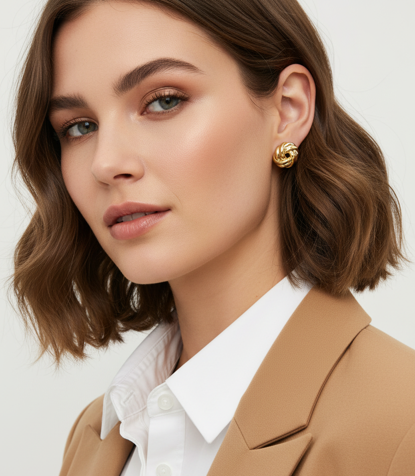 Gold Plated Lavender Crystal Square Drop Earrings for Women