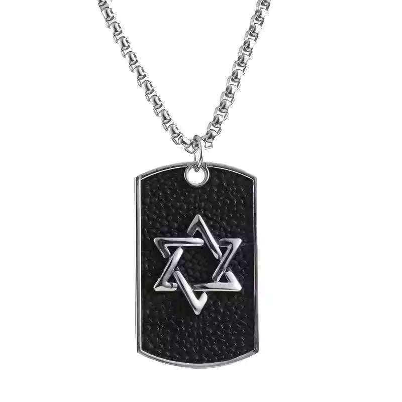 Hexagram Pendant Necklace Fashion Personality Hip Hop Necklace