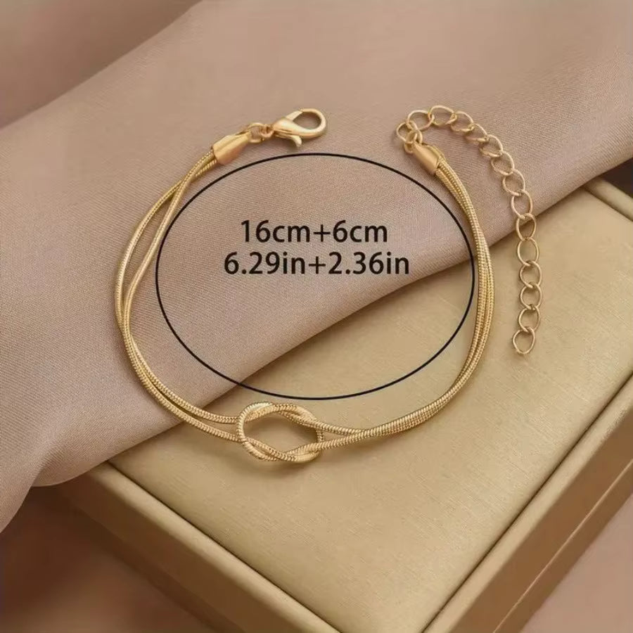 Jazz And Sizzle Cross-border Bestseller Geometric Snake Chain Bracelet Hand-tied Stainless Steel