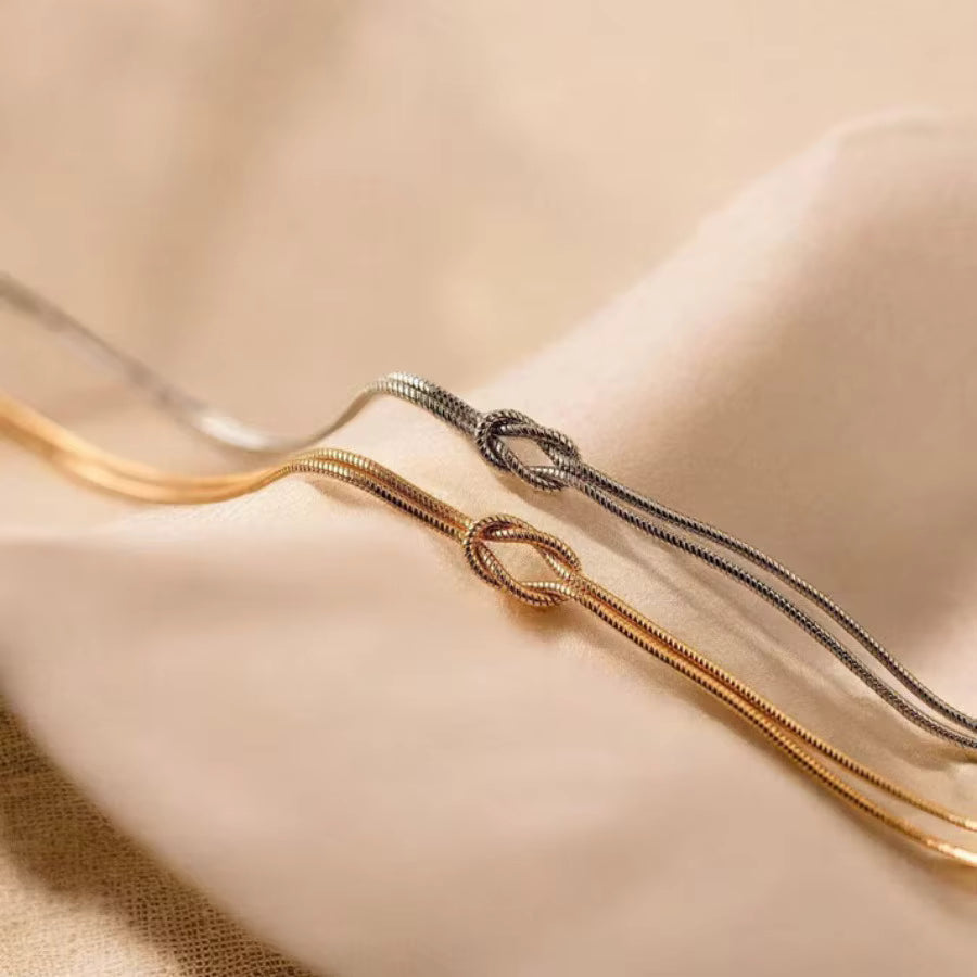 Jazz And Sizzle Cross-border Bestseller Geometric Snake Chain Bracelet Hand-tied Stainless Steel