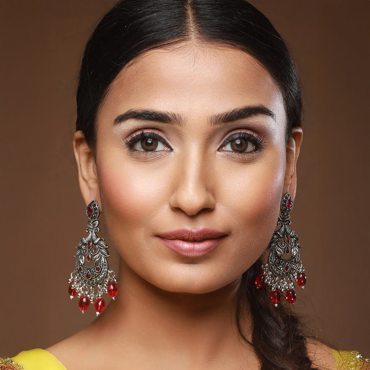 Jazz And Sizzle Set Of 3 Silver Plated Chandbali Earrings Combo For Women