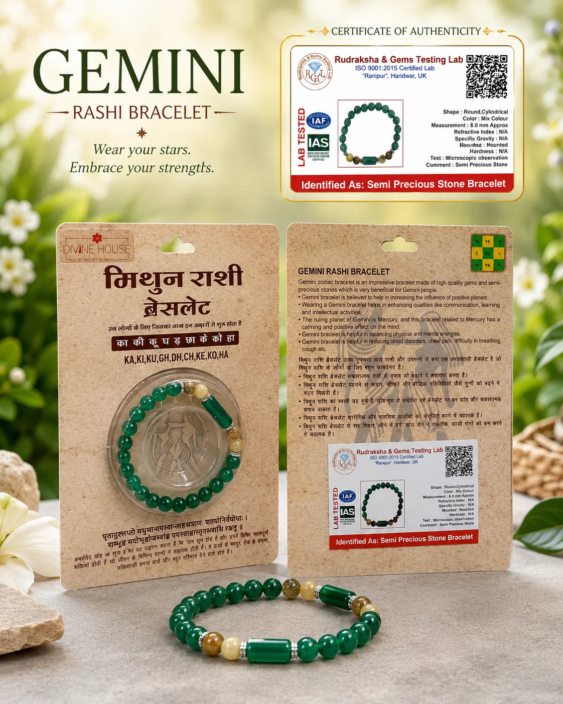 Gemini (Mithun) Zodiac Bracelet-JS-SBR-019