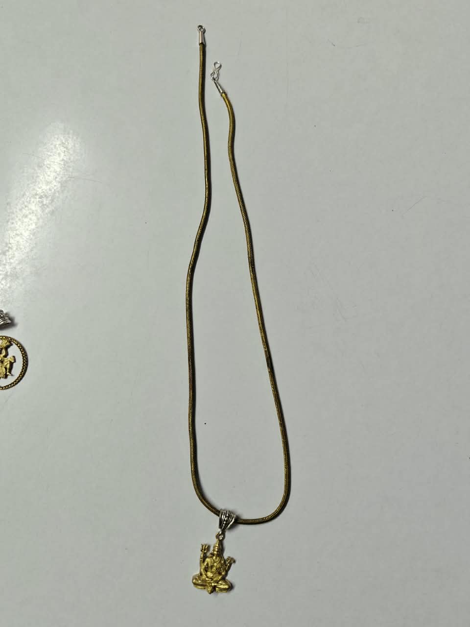 Antique Silver-Plated Lord Shiva Pendant Chain-JS-SNL-023