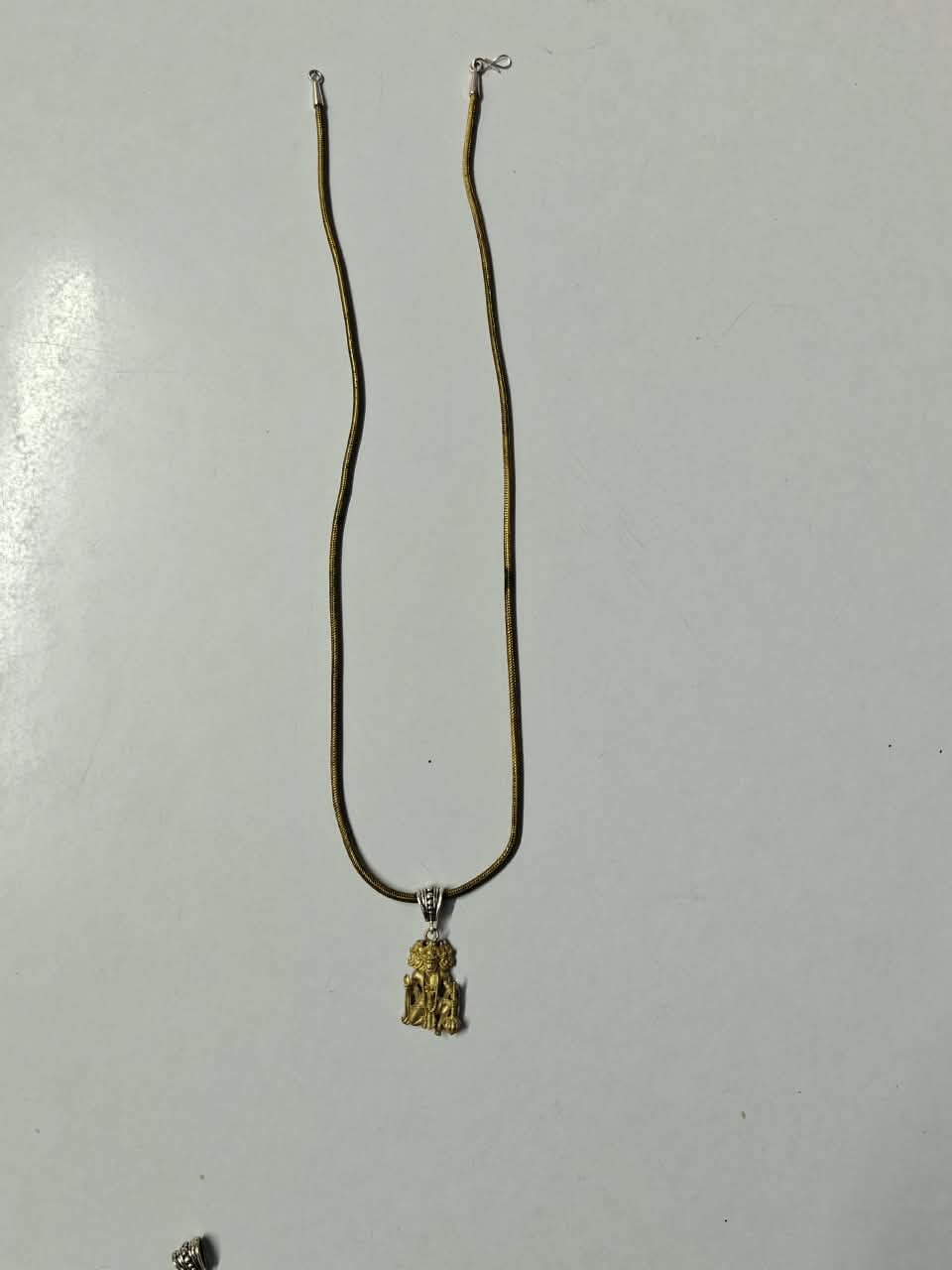 Antique Silver-Plated Divine Motif Pendant Chain-JS-SNL-026