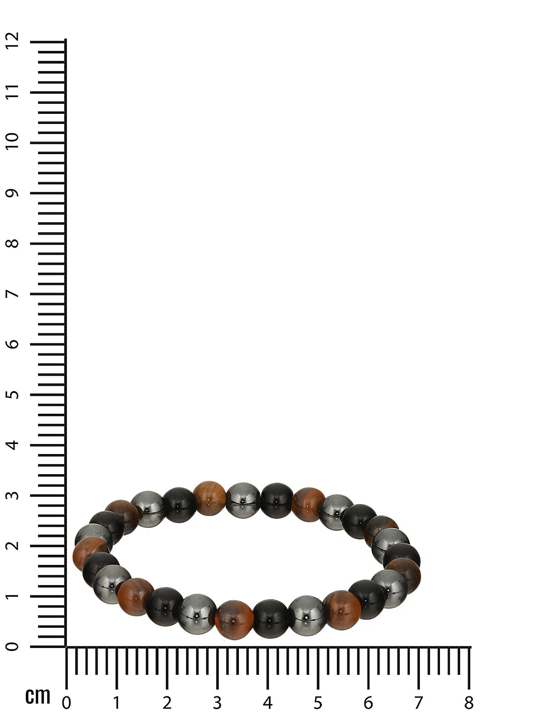 Men Pack of 3 Brown and Black Elasticated Semi Precious Beaded bracelet - Jazzandsizzle