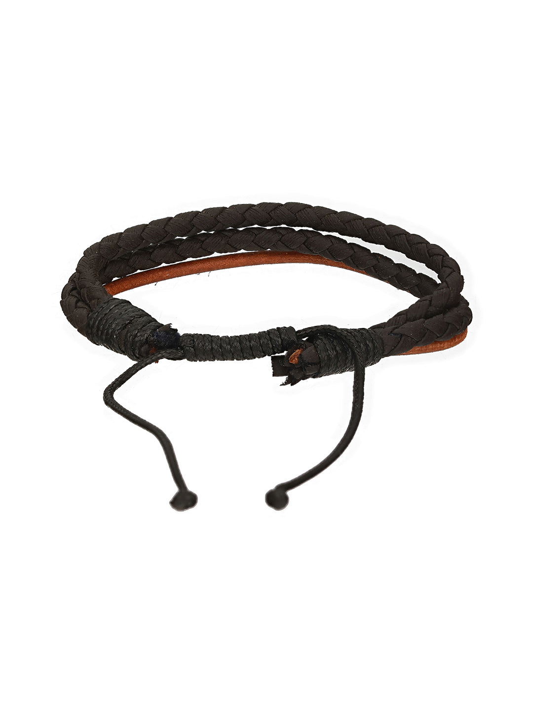 Men Pack of 3 Brown and Black Elasticated Semi Precious Beaded bracelet - Jazzandsizzle