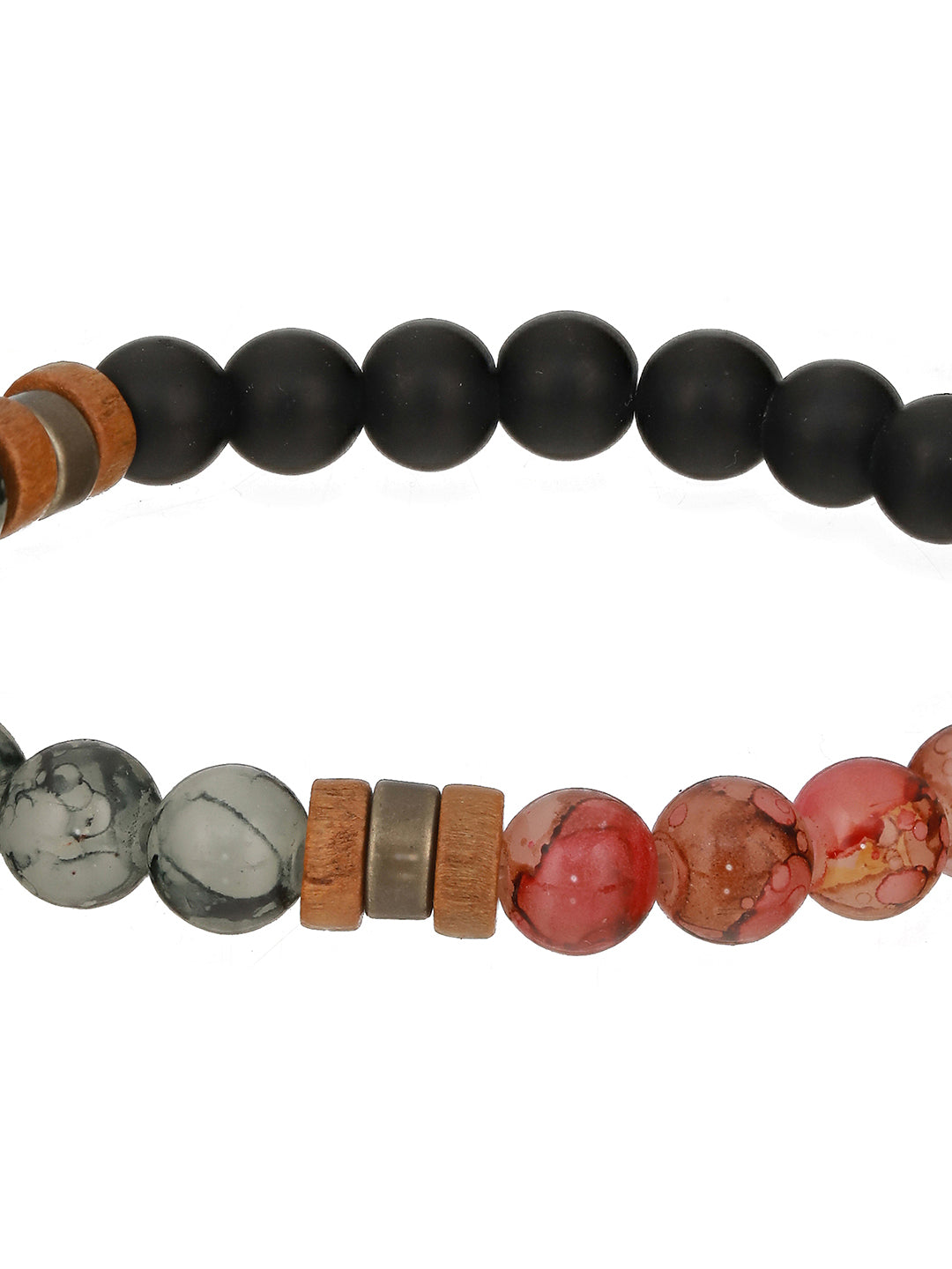 Men Pack of 3 Black & Brown Handcrafted Bracelet - Jazzandsizzle