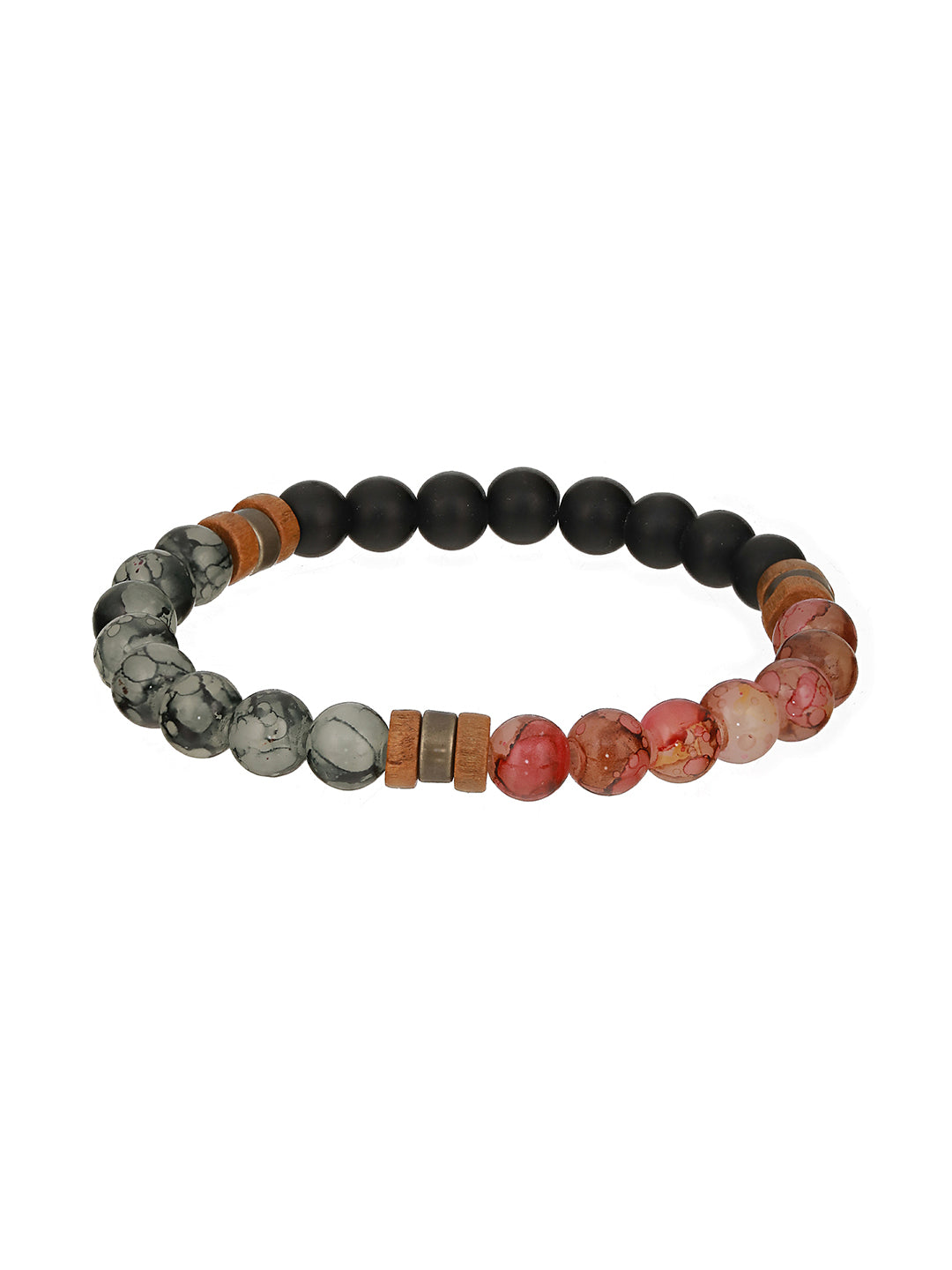 Men Pack of 3 Black & Brown Handcrafted Bracelet - Jazzandsizzle